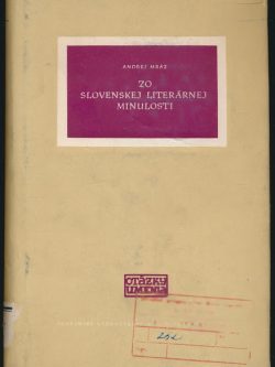 Zo slovenskej literárnej minulosti