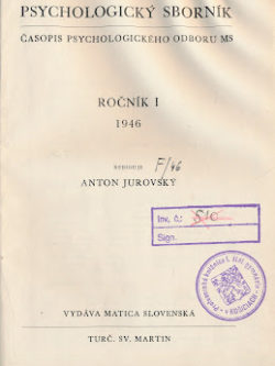 PSYCHOLOGICKÝ SBORNÍK 1946