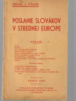 POSLANIE SLOVÁKOV V STREDNEJ EUROPE