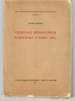 VIEDENSKÉ MEMORANDUM SLOVENSKÉ Z ROKU 1861